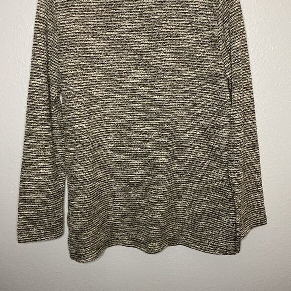 Loft Boho Black and White Long Sleeved Crew Neck Tunic Top Size Medium - Picture 11 of 12